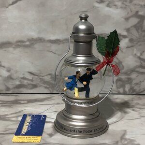 Hallmark Polar Express silver lantern snow globe 2004 New